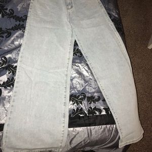 Pair of baggy denim jeans